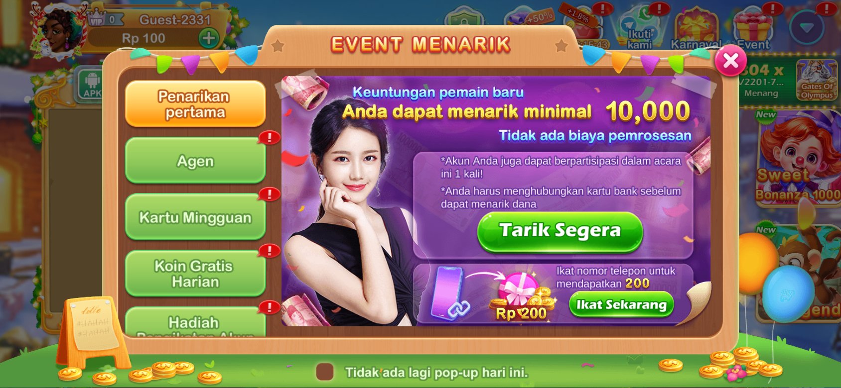 Penarikan cepat tanpa biaya di K3K3 Apk 4 J 2796 X untuk pemain baru.